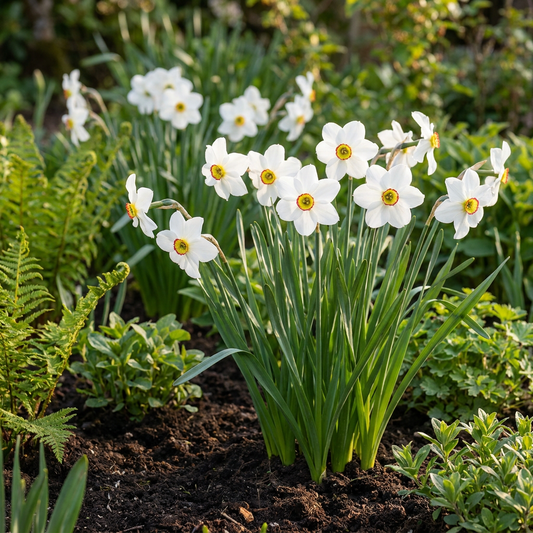 40x Narcissus Recurvus - Witte fakkelnarcis - Wit - Voorjaarsbloeier - Bolmaat 12/14
