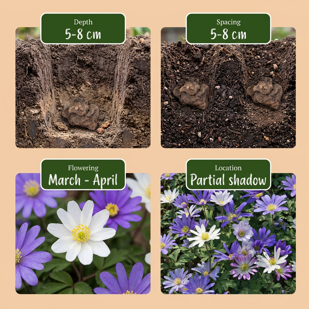 400x Anemone Blanda mix - Griekse anemoon mix - Diversen - Verwilderingsbol - Bolmaat 4/5