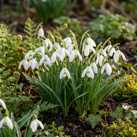 100x Galanthus Elwesii - Grote sneeuwklokje - Wit - Voorjaarsbloeier - Bolmaat 5/6