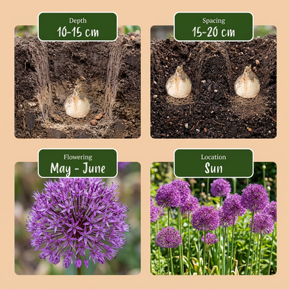 60x Allium Purple Sensation - Sierui - Paars - Zomerbloeier - Bolmaat 10/12