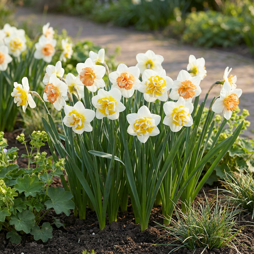 20x Narcissus Macaron Bloss - Narcissus Macaron Bloss - Wit en Geel - Voorjaarsbloeier - Bolmaat 12/14