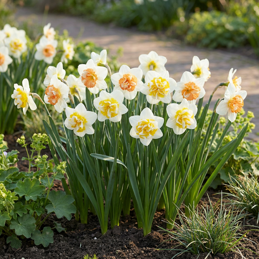 20x Narcissus Macaron Bloss - Narcissus Macaron Bloss - Wit en Geel - Voorjaarsbloeier - Bolmaat 12/14