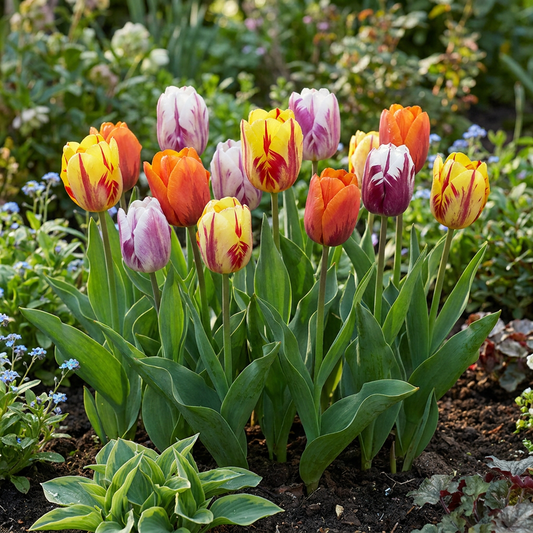 30x Tulipa Flaming Beauty Mix - Tulp Flaming Beauty Mix - Diversen - Voorjaarsbloeier - Bolmaat 11/12