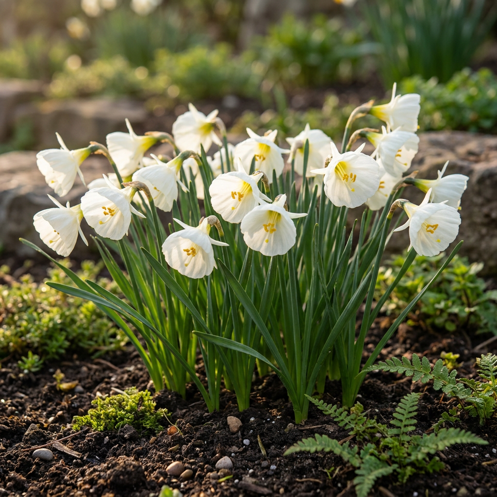 80x Narcissus White Petticoat - Witte petticoatnarcis - Wit - Voorjaarsbloeier - Bolmaat 6/8