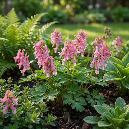 80x Corydalis Beth Evans - Helmbloem Beth Evans - Wit en Paars - Verwilderingsbol - Bolmaat 6/+