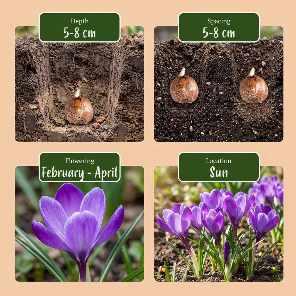 120x Crocus Blue - Blauwe krokus - Blauw - Verwilderingsbol - Bolmaat 7/8
