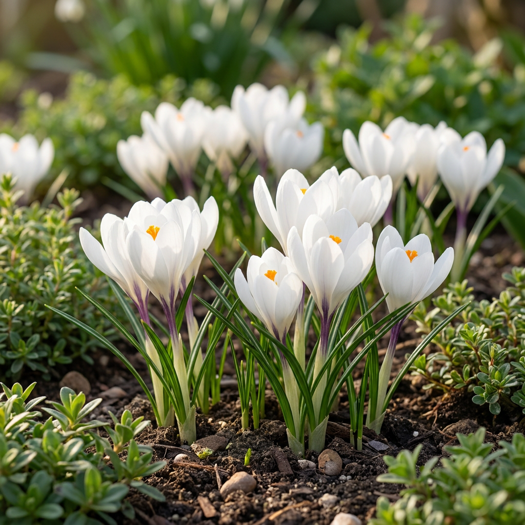 120x Crocus White - Witte krokus - Diversen - Verwilderingsbol - Bolmaat 7/8