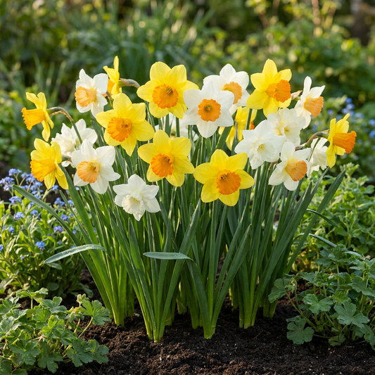 60x Narcissus large Cupped mix - Grootbloemige narcis mix - Geel en Wit - Voorjaarsbloeier - Bolmaat 12/14