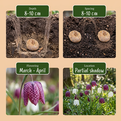 240x Fritillaria Meleagris Mix - Kievitsbloem mix - Paars en Wit - Verwilderingsbol - Bolmaat 6/7