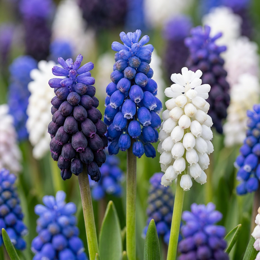 100x Muscari Magic mix - Druifhyacint - Diversen - Verwilderingsbol - Bolmaat 7/8
