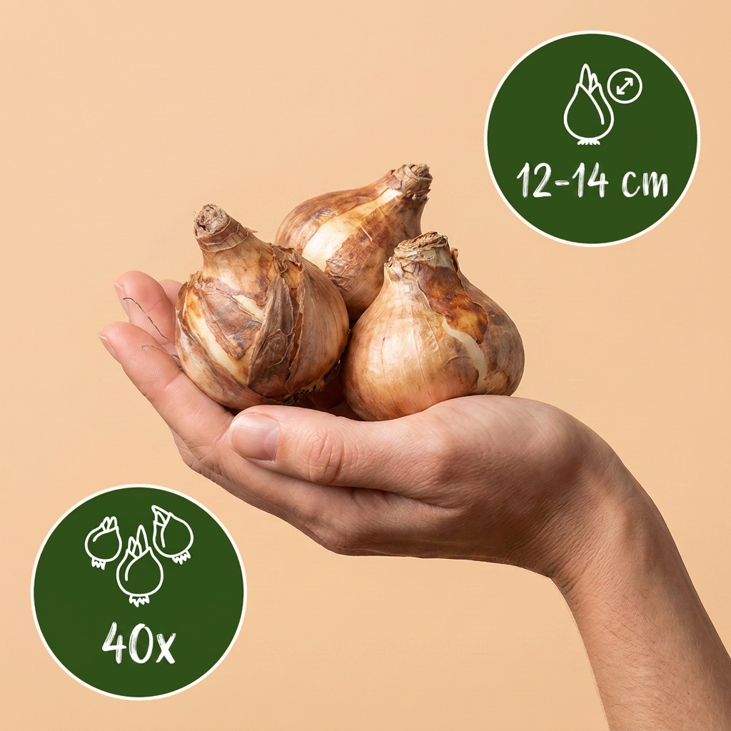 40x Narcissus Golden Ducat - Gevulde gele narcis - Geel - Voorjaarsbloeier - Bolmaat 12/14