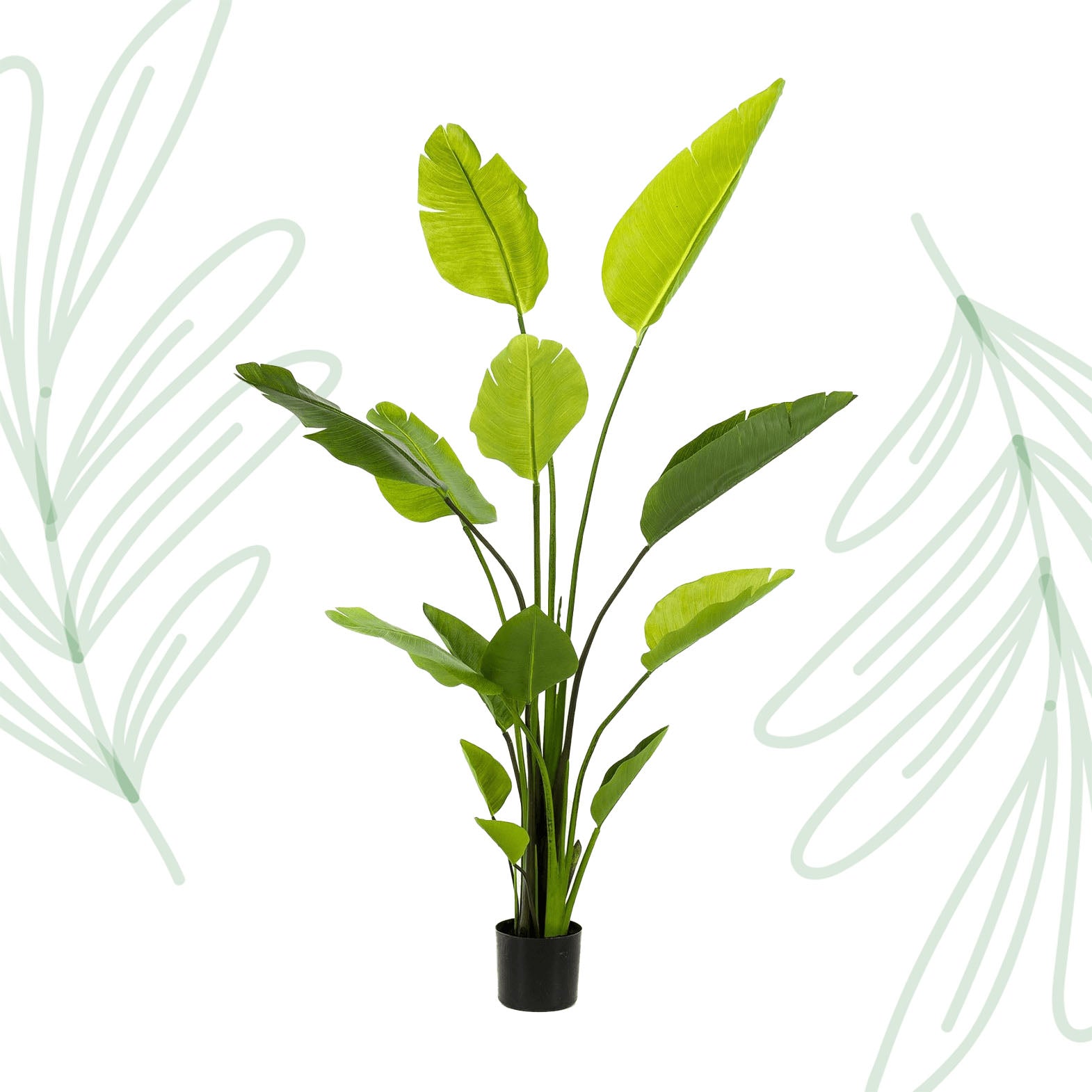 Kunstplant - Strelitzia Nicolai - Paradijsvogelbloem - 150 cm - Forest Plants
