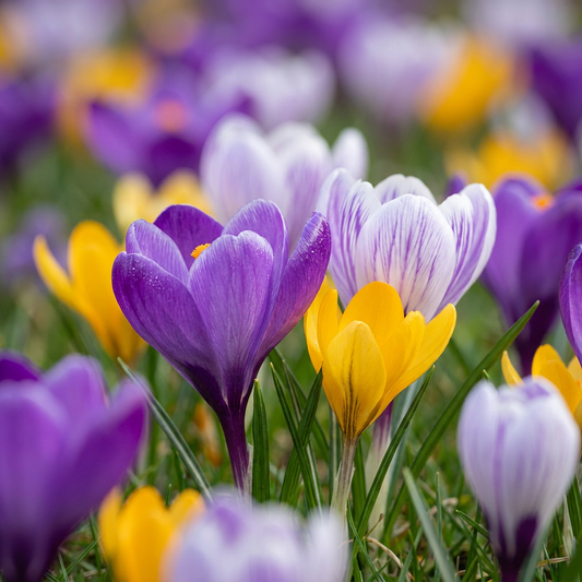 100x Crocus Species mix - Krokus soortenmix - Diversen - Verwilderingsbol - Bolmaat 5/6