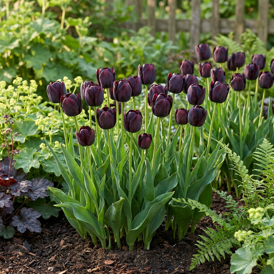 70x Tulipa Black - Zwarte tulp - Zwart - Voorjaarsbloeier - Bolmaat 10/11