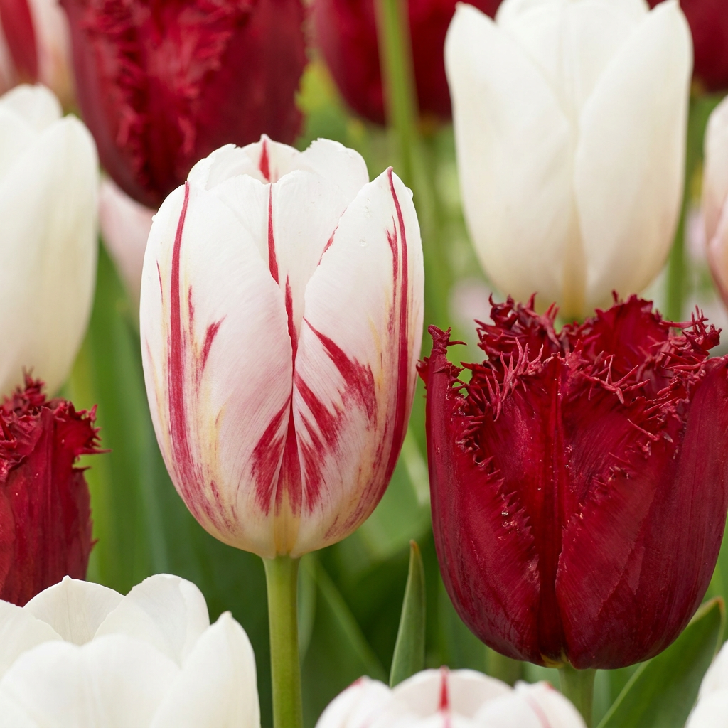 30x Tulipa Dutch Design - Tulp Dutch Design - Roze en Wit - Voorjaarsbloeier - Bolmaat 11/12