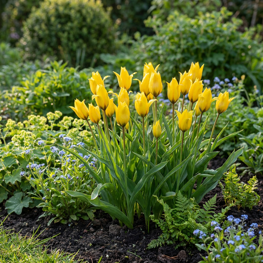 160x Tulipa Sylvestris - Bosdravik - Geel - Verwilderingsbol - Bolmaat 5/6