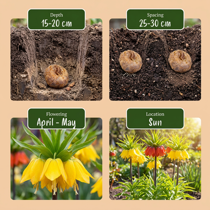 12x Fritillaria Imperialis Mix - Keizerskroon mix - Diversen - Voorjaarsbloeier - Bolmaat 18/20