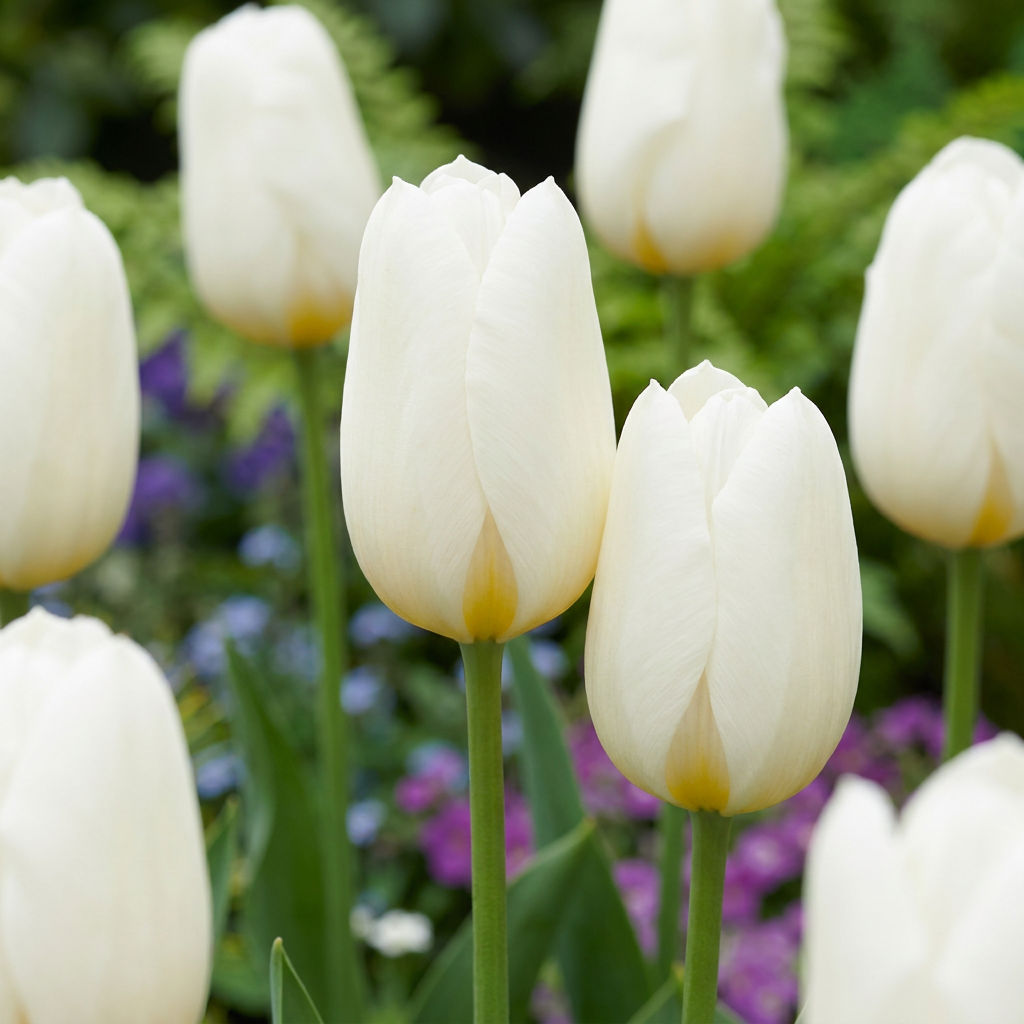 60x Tulipa Triumph White - Triomftulp - Wit - Voorjaarsbloeier - Bolmaat 11/12