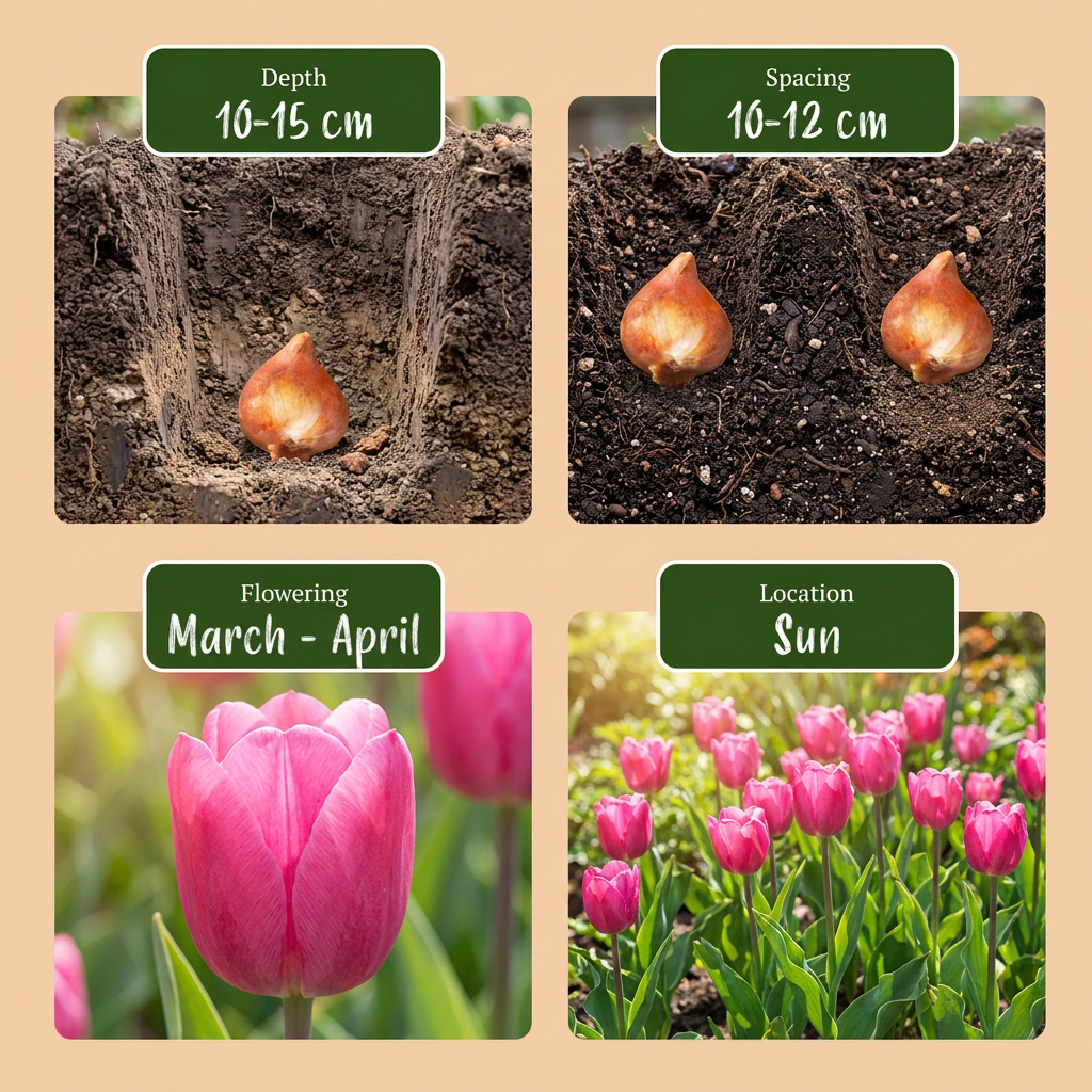 120x Tulipa Triumph Pink - Triomftulp - Roze - Voorjaarsbloeier - Bolmaat 11/12