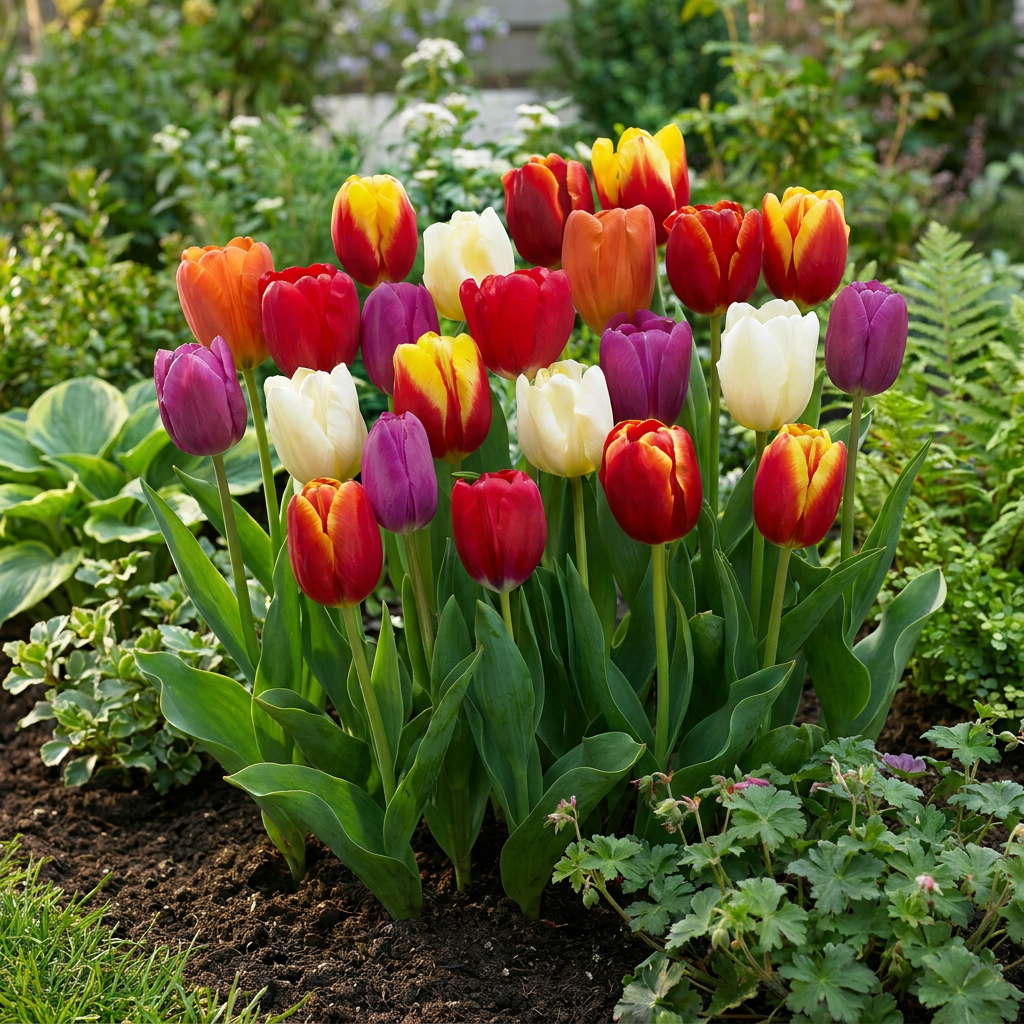 140x Tulipa Triumph mix - Triomf-tulp mix - Diversen - Voorjaarsbloeier - Bolmaat 11/17