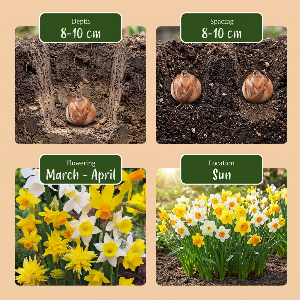 80x Narcissus Botanical Mix - Botanische narcissenmix - Geel en Wit - Verwilderingsbol - Bolmaat 10/12