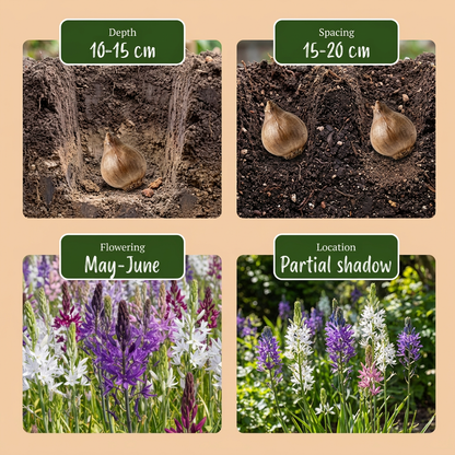 20x Camassia Leichtlinii Mix - Grote camas - Blauw en Wit - Zomerbloeier - Bolmaat 12/14