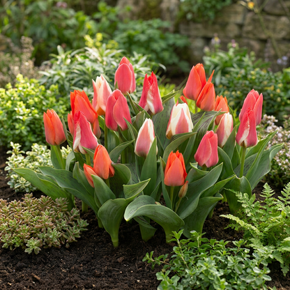 15x Tulipa Greigii mix - Greigii-tulp mix - Diversen - Voorjaarsbloeier - Bolmaat 11/12