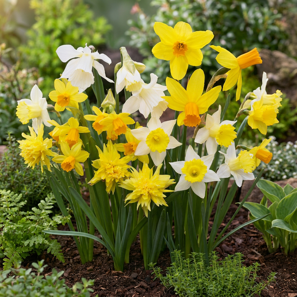80x Narcissus Botanical Mix - Botanische narcissenmix - Geel en Wit - Verwilderingsbol - Bolmaat 10/12