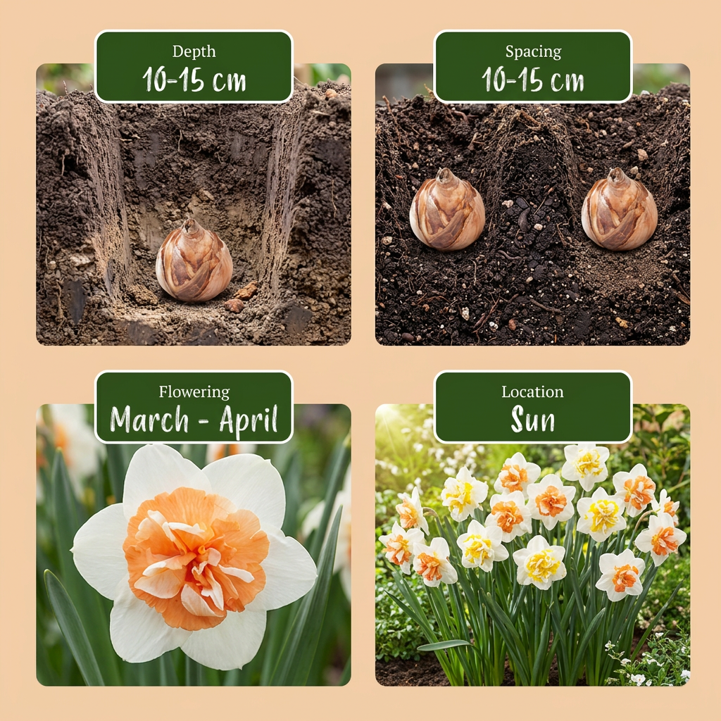 20x Narcissus Macaron Bloss - Narcissus Macaron Bloss - Wit en Geel - Voorjaarsbloeier - Bolmaat 12/14