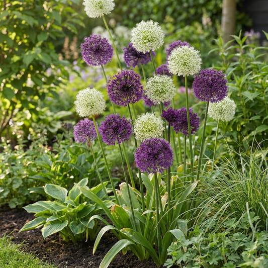 160x Allium Purple - White Mix - Sierui paars-wit mix - Paars en Wit - Zomerbloeier - Bolmaat 10/12