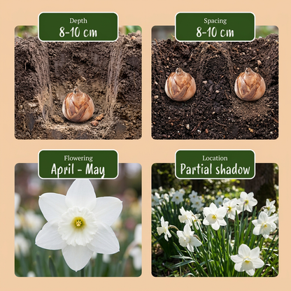 30x Narcissus Triandrus Thalia - Engelennarcis - Wit - Voorjaarsbloeier - Bolmaat 10/12