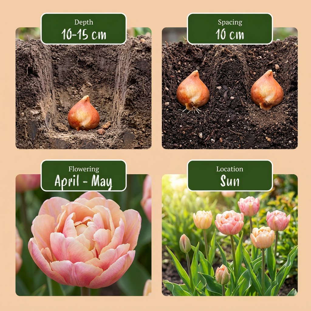 24x Tulipa Peaches & Kisses - Tulp Peaches & Kisses - Diversen - Voorjaarsbloeier - Bolmaat 11/12
