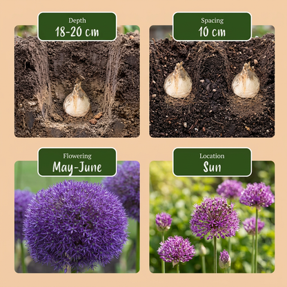 2x Allium Pinball Wizard - Sierui Toverbal - Paars - Zomerbloeier - Bolmaat 18/20
