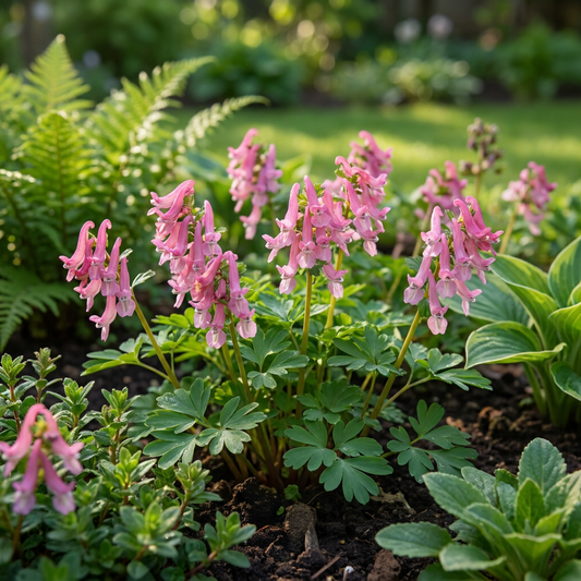 160x Corydalis Beth Evans - Helmbloem Beth Evans - Wit en Paars - Verwilderingsbol - Bolmaat 6/+