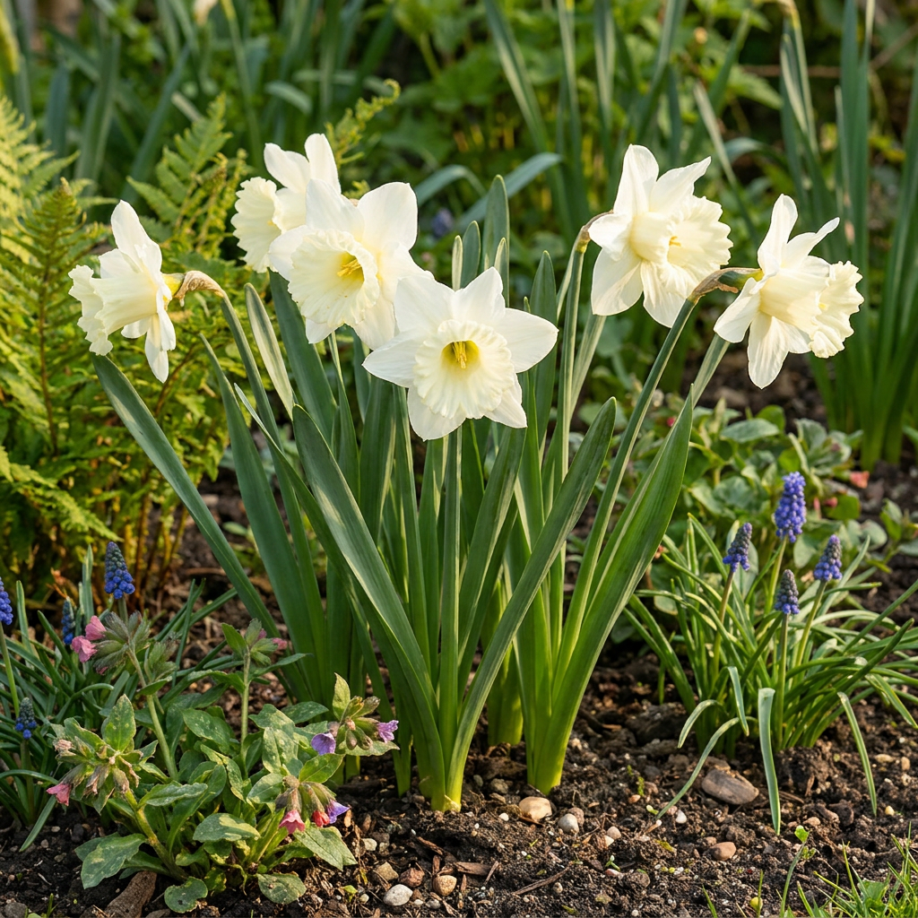 60x Narcissus Mount Hood - Trompetnarcis - Wit - Voorjaarsbloeier - Bolmaat 10/12