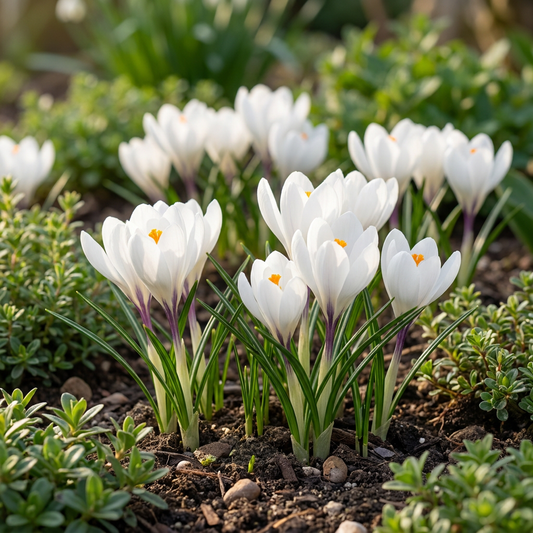 240x Crocus White - Witte krokus - Diversen - Verwilderingsbol - Bolmaat 7/8