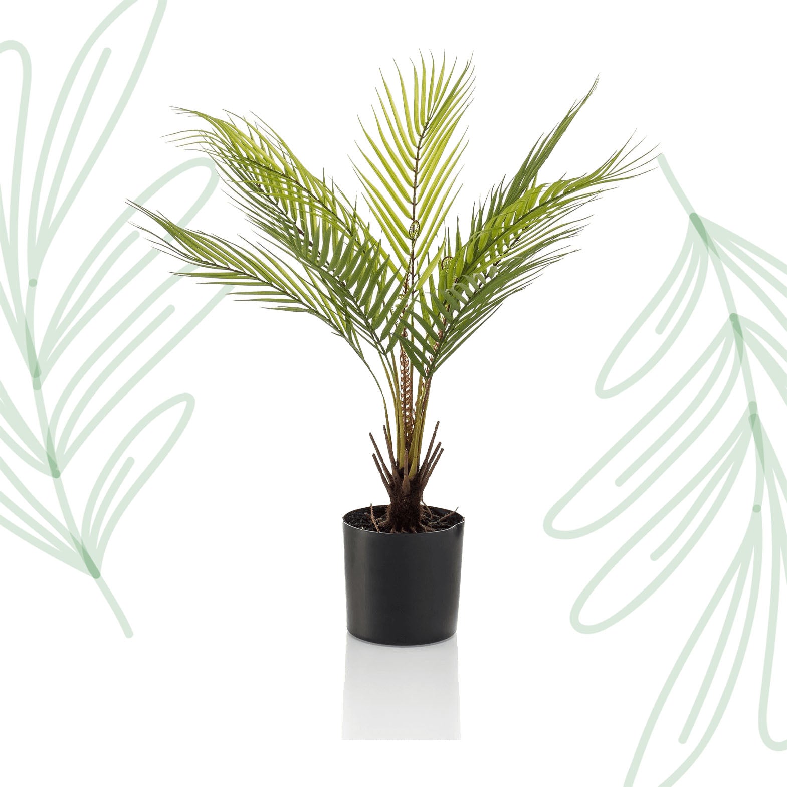 Kunstplant - Chamaedorea - Bergpalm - 50 cm - Forest Plants