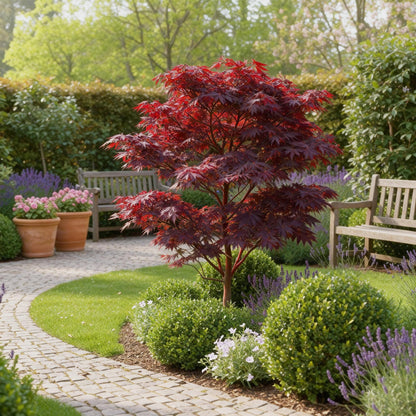 Tuinplant - Acer palmatum Atropurpureum - 3 Planten - Weinig Onderhoud - Forestbloom