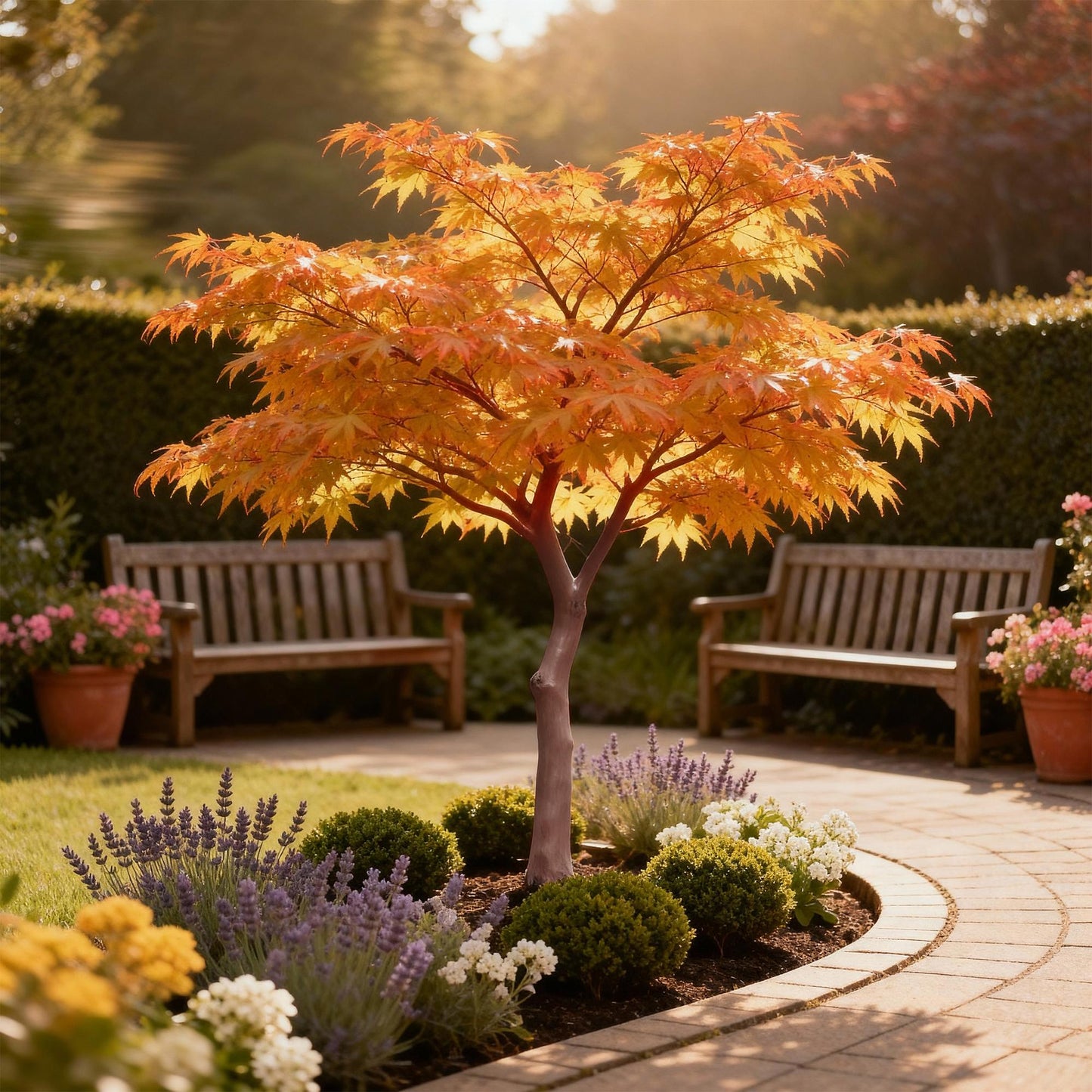 Tuinplant - Acer palmatum Sangokaku - 3 Planten - Weing Onderhoud - Forestbloom