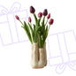Tulpen Set - Kunsttulpen met meertuiten vaas - Forestbloom
